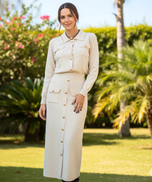 Conjunto Feminino Alfaiataria Tricot para Trabalho e Festas | Ziza