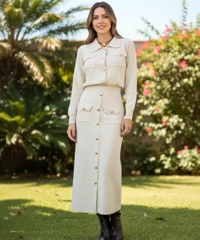 Conjunto Feminino Alfaiataria Tricot para Trabalho e Festas | Ziza