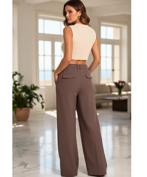 Conjunto Feminino Calça Pantalona e Blusa Amarração Casual | Bia