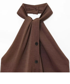 Conjunto Feminino Calça Pantalona e Blusa Amarração Casual | Bia