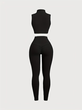 Conjunto Top com Zíper e Legging Empina Bumbum Modern Alana