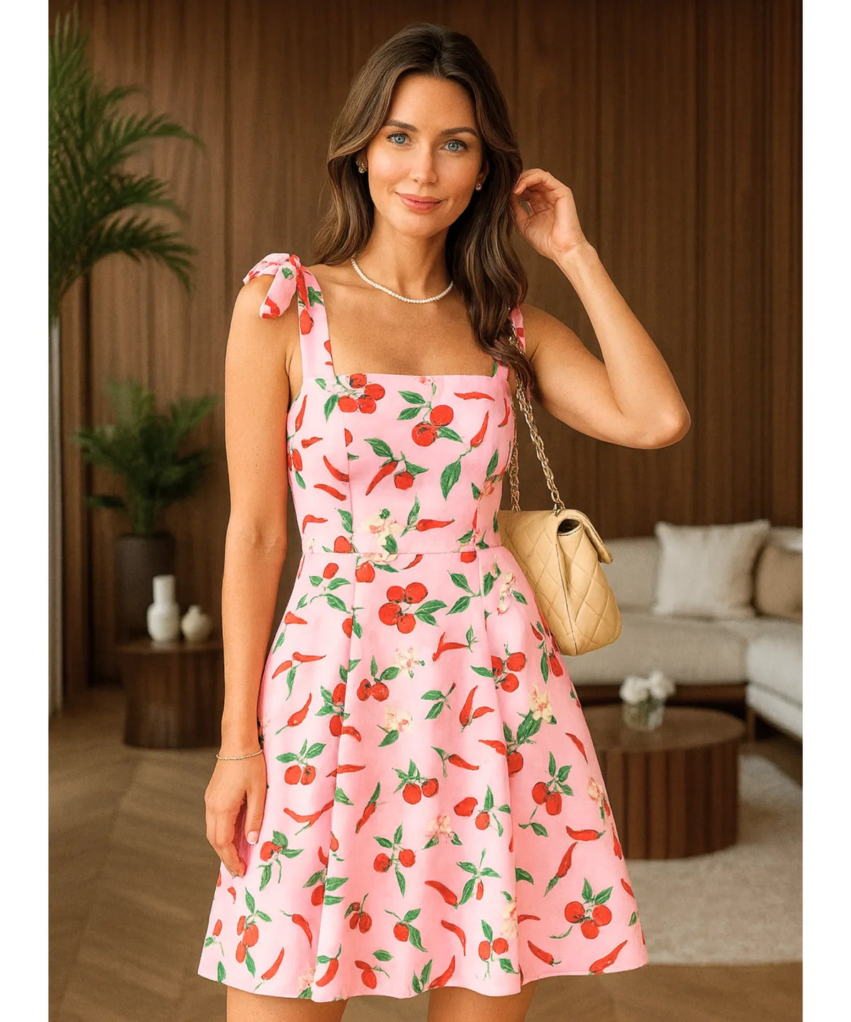 Vestido Boho Curto Estampado Alças Verão | Lis