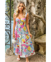 Vestido Boho Midi Feminino Florido Estampado Verão | Lisa