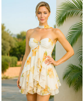 Vestido Curto Soltinho Tomara que Caia Floral Verão | Jacques