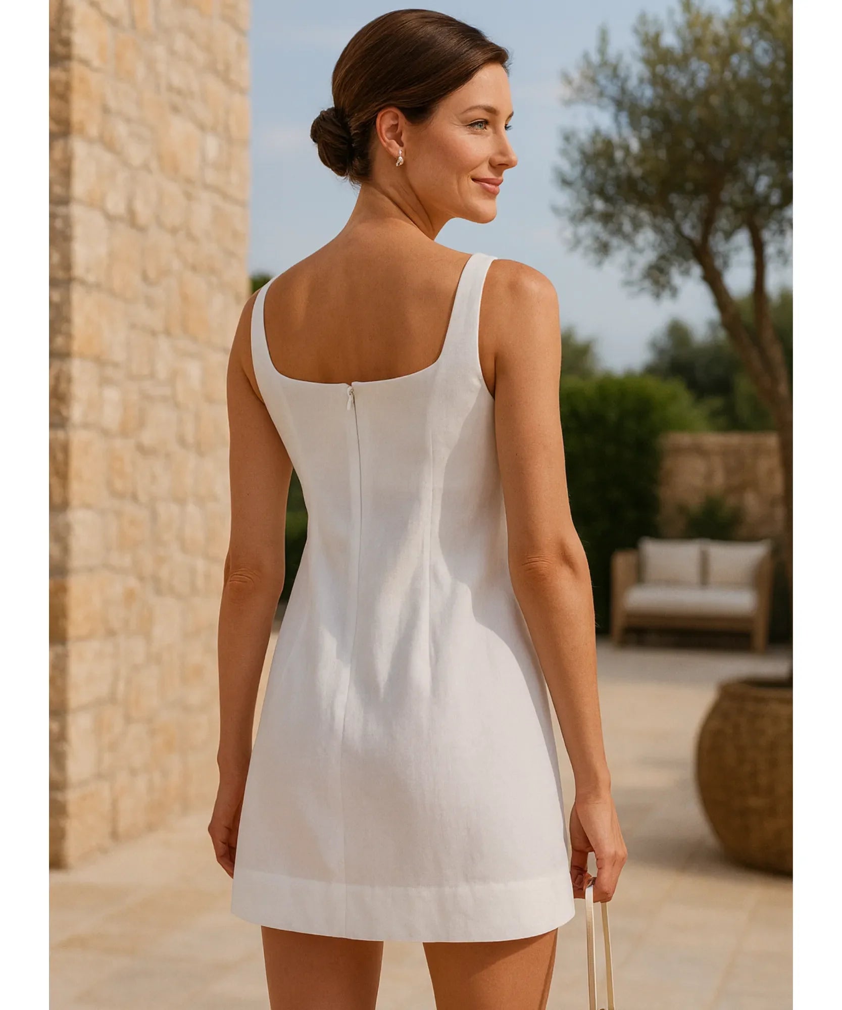 Vestido Feminino Curto Linho Verão Elegante | Anisa