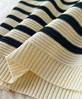 Vestido Feminino Tricot Canelado Listrado Justo Verão | Neli