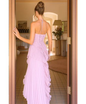 Vestido de Festa Midi Frente Única Plissado Elegante Casamento | Classic