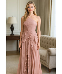 Vestido de Festa Midi Frente Única Plissado Elegante Casamento | Classic