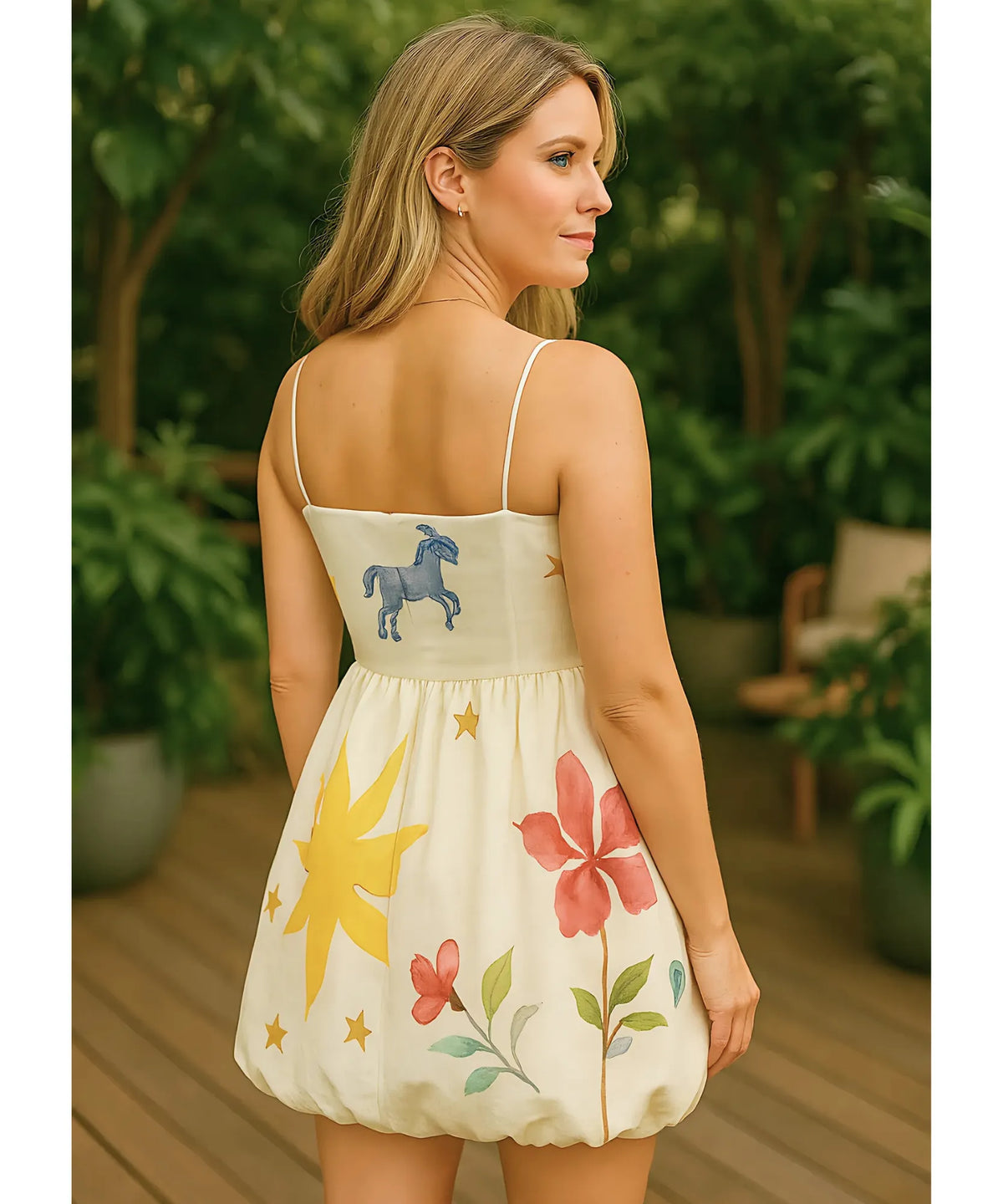 Vestido Florido Curto Feminino Alças Finas Elegante | Cardin