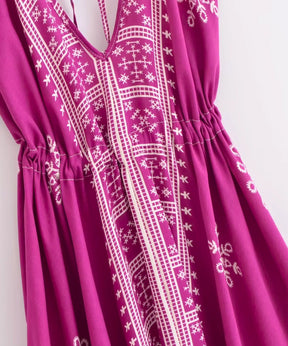 Vestido Indiano Longo Feminino Estampado Boho Casual | Acque