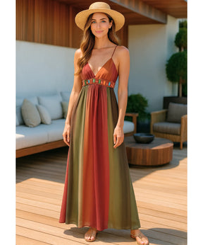 Vestido Longo Boho Alças Finas Elegante Verão | Anaí