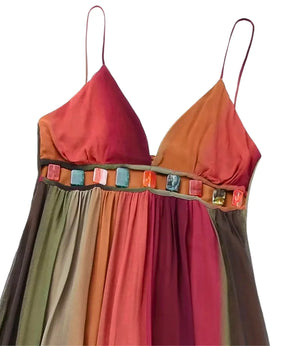 Vestido Longo Boho Alças Finas Elegante Verão | Anaí