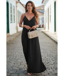 Vestido Longo Chemise Alças Finas Feminino Elegante | Deni