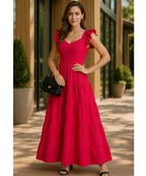 Vestido Longo Babados Feminino Verão Elegante | Pie