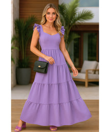 Vestido Longo Babados Feminino Verão Elegante | Pie