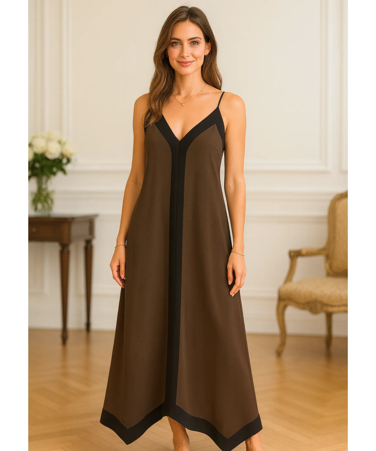 Vestido Longo Elegante Boho com Alças Finas | Maximum