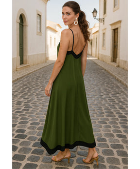 Vestido Longo Elegante Boho com Alças Finas | Maximum