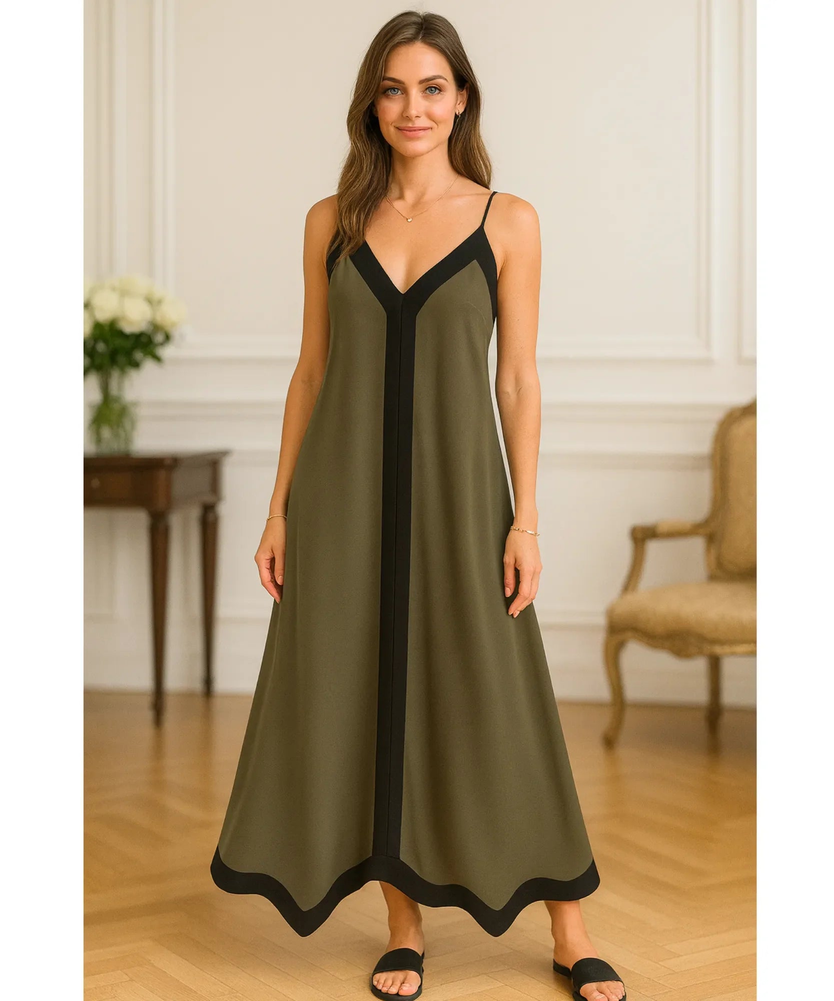 Vestido Longo Elegante Boho com Alças Finas | Maximum