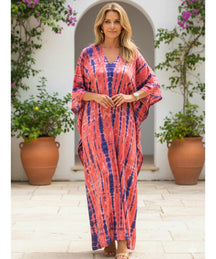Vestido Longo Feminino Kaftan Estampado Boho Elegante | Camel