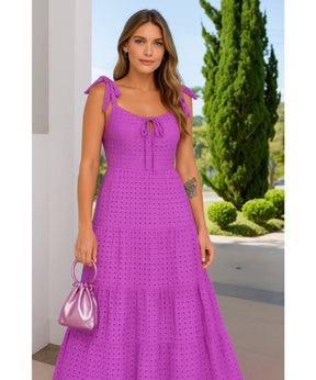 Vestido Longo Laise Babado Feminino Social Festa Elegante | Nalu