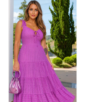 Vestido Longo Laise Babado Feminino Social Festa Elegante | Nalu