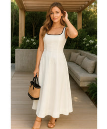 Vestido Longo Elegante Feminino Linho Premium | Danish