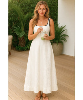 Vestido Longo Elegante Feminino Linho Premium | Danish