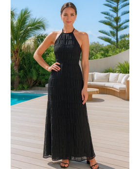 Vestido Longo Branco Plissado Elegante Verão | Ágata