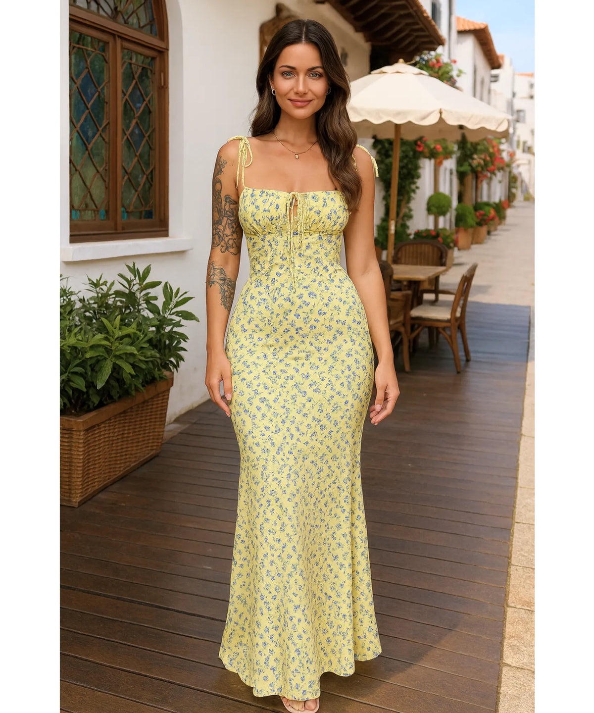 Vestido Longo Florido Sereia Casual Verão | Maya