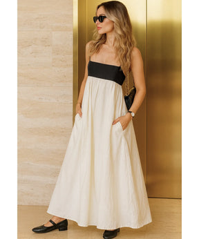 Vestido Longo Feminino Linho Alça Fina Elegante Verão | Jenny