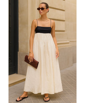 Vestido Longo Feminino Linho Alça Fina Elegante Verão | Jenny