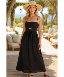 Vestido Longo Preto Elegante Exclusivo Verão | Xami