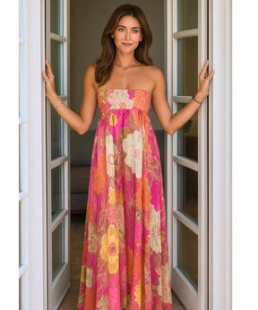 Vestido Longo Tomara que Caia Floral Premium Verão  | Amaryllis