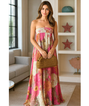 Vestido Longo Tomara que Caia Floral Premium Verão  | Amaryllis