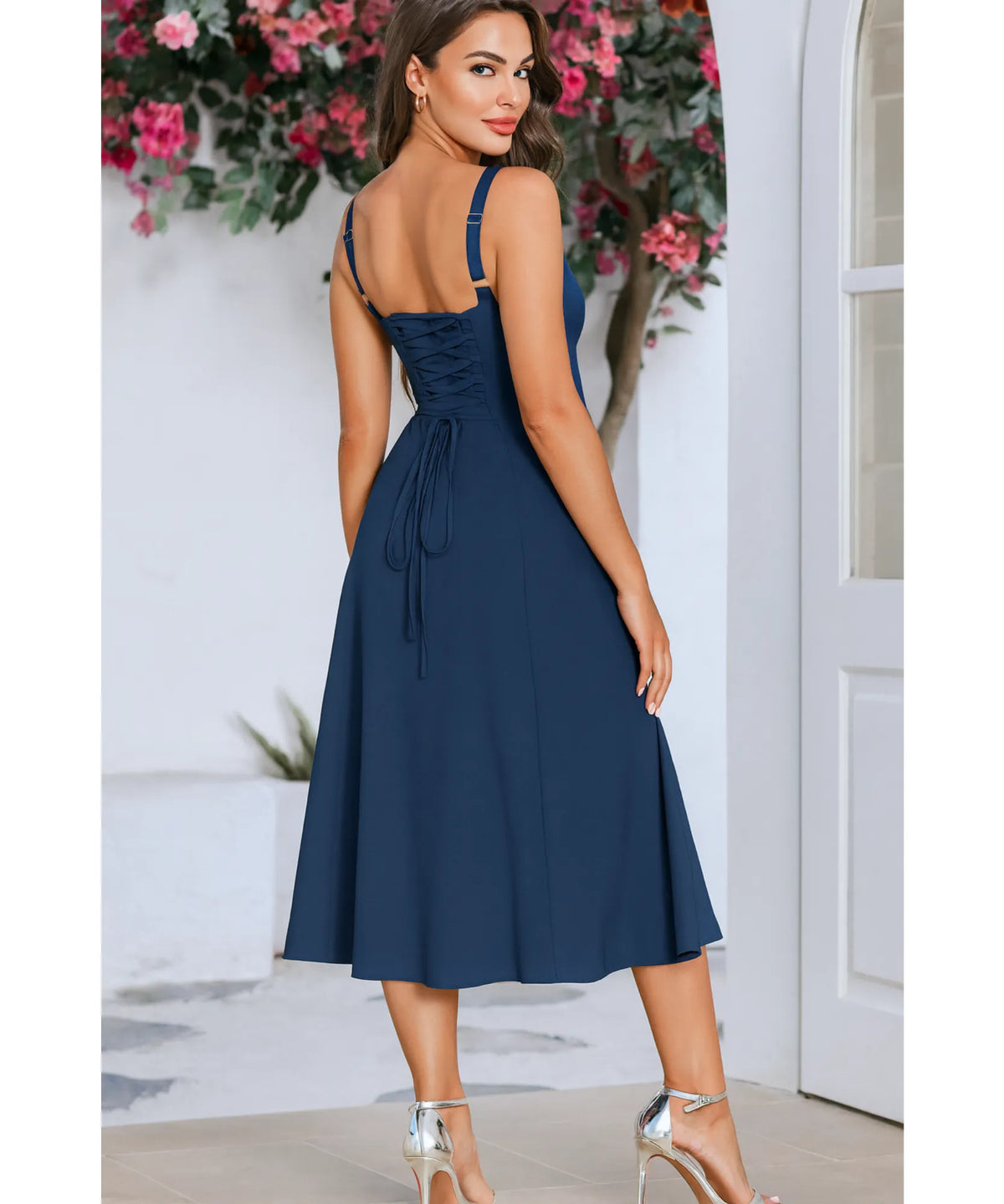 Vestido Midi com Corset para Casamento e Formatura Elegante | Bia