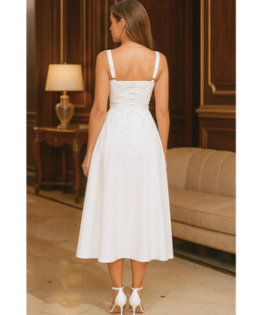 Vestido Midi com Corset para Casamento e Formatura Elegante | Bia