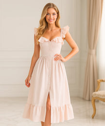 Vestido Midi Elegante Boho Convidadas Casamento Dia | Guardian