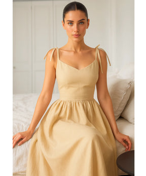 Vestido Midi Elegante Feminino Regata Boho Amarração | Lalá