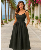 Vestido Midi Elegante Feminino Regata Boho Amarração | Lalá