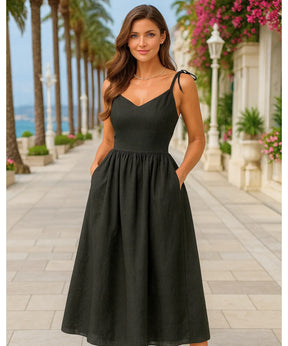 Vestido Midi Elegante Feminino Regata Boho Amarração | Lalá