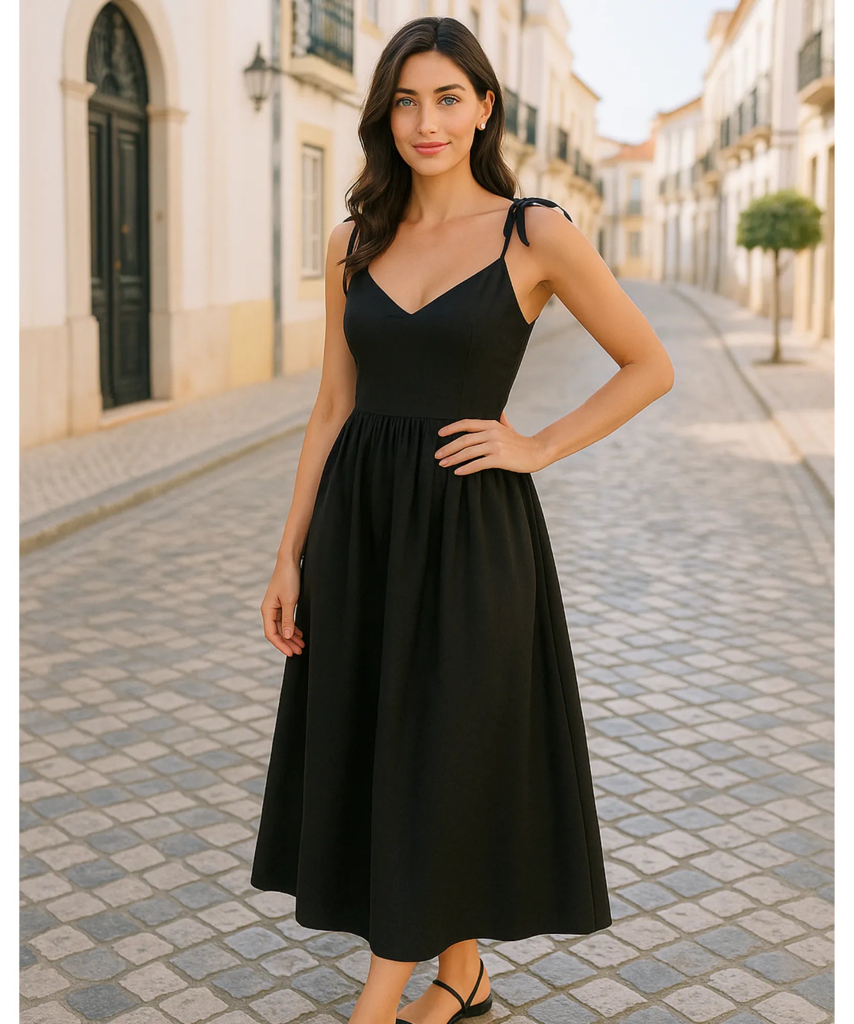 Vestido Midi Elegante Feminino Regata Boho Amarração | Lalá
