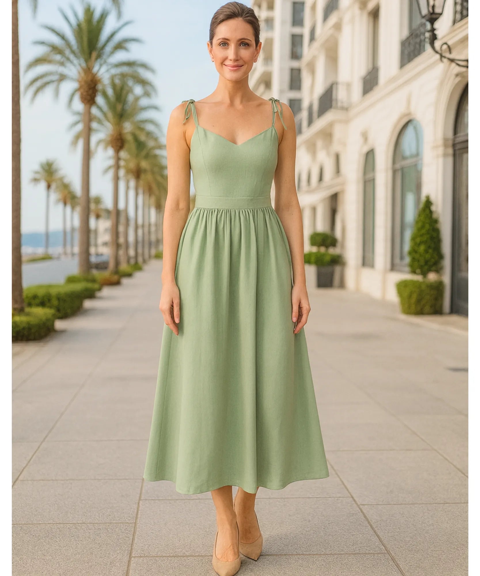 Vestido Midi Elegante Feminino Regata Boho Amarração | Lalá