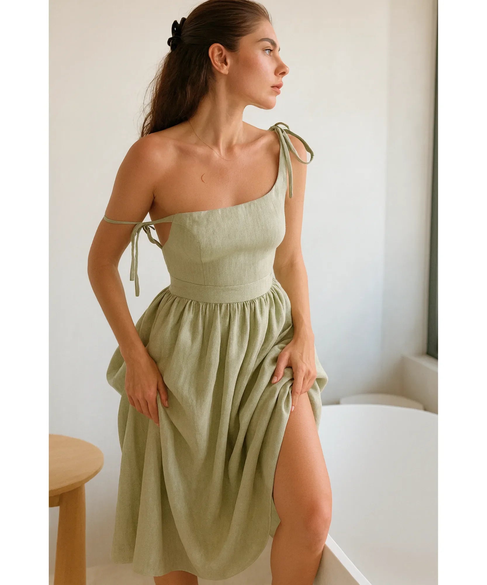 Vestido Midi Elegante Feminino Regata Boho Amarração | Lalá