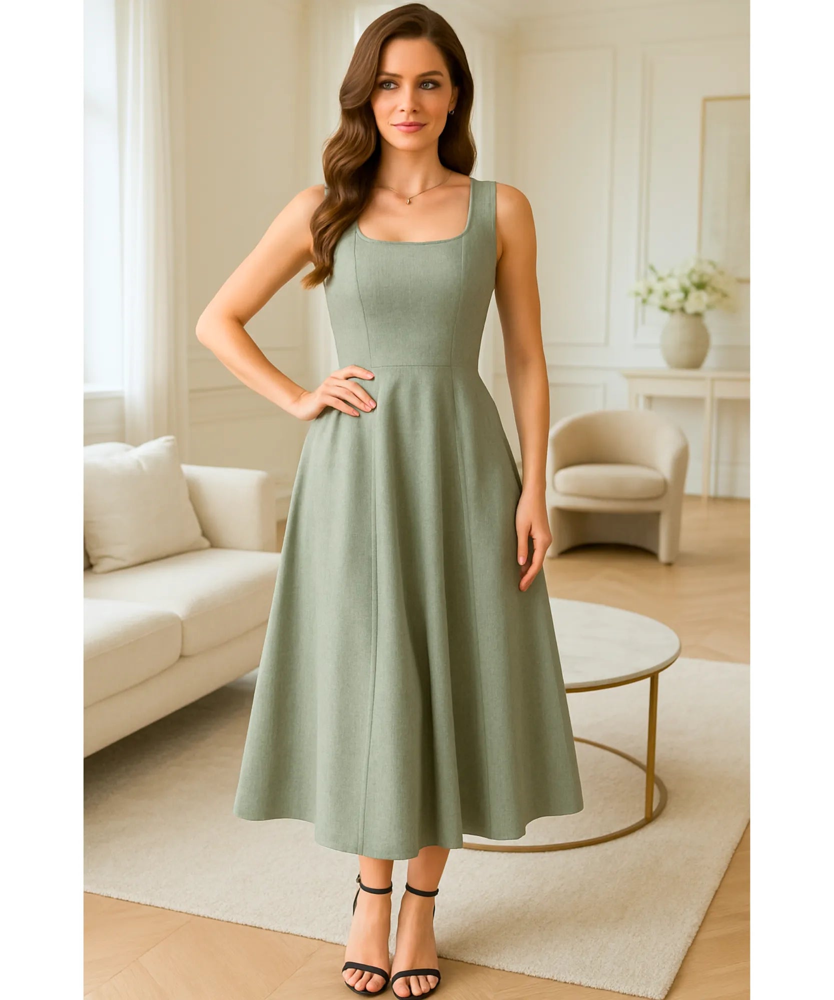 Vestido Midi Elegante Festa Casamento Feminino | Arya