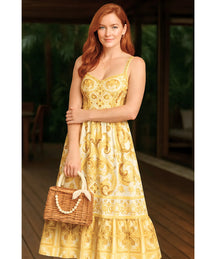 Vestido Midi Feminino Boho Estampado Festa Verão | Booz