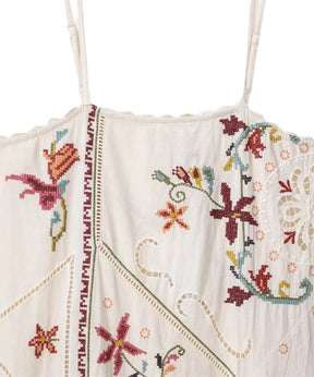 Vestido Midi Feminino Bordado Boho Assimétrico | Joh