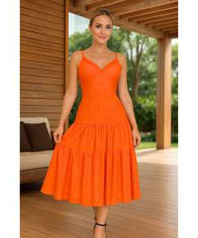 Vestido Midi Alças Laise Transpassado Feminino | Moanali