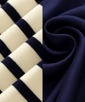 Vestido Midi Feminino Listrado Casual de Malha Elegante | Nellie