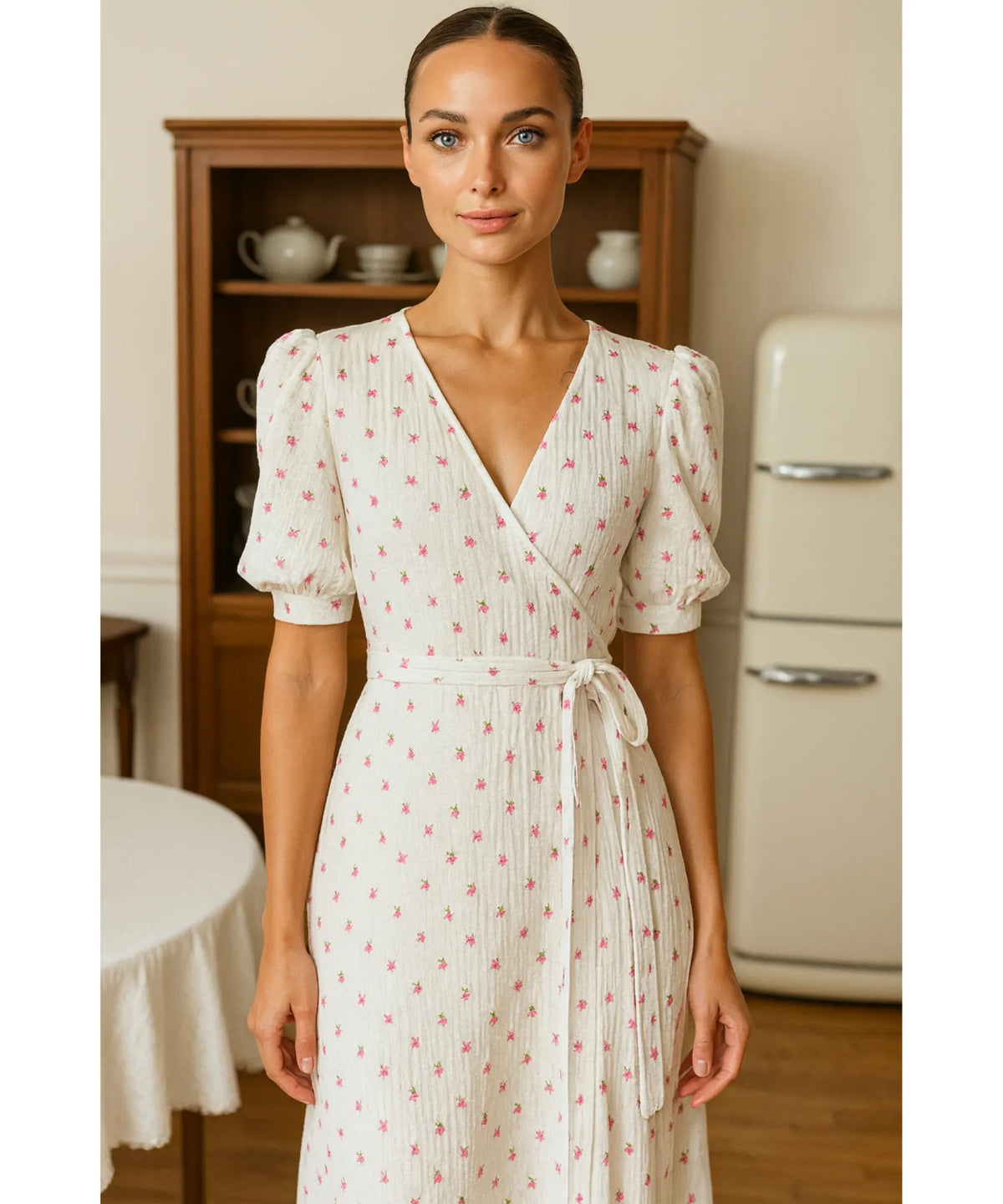 Vestido Midi Florido Feminino Transpassado Boho | Malui