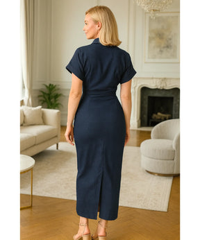 Vestido Midi Jeans Feminino Casual Elegante | Lae